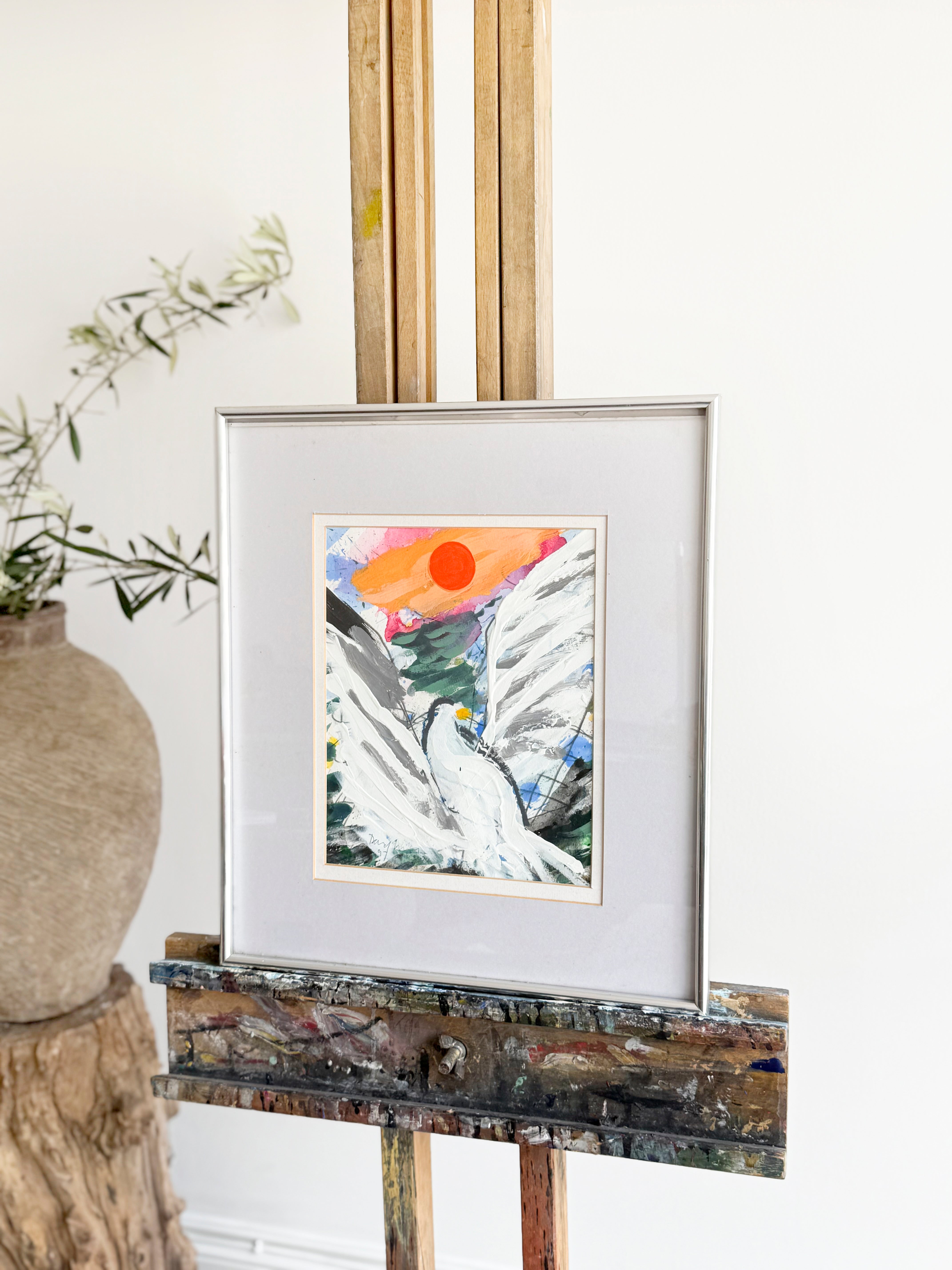 Abstract cornish seagull art 