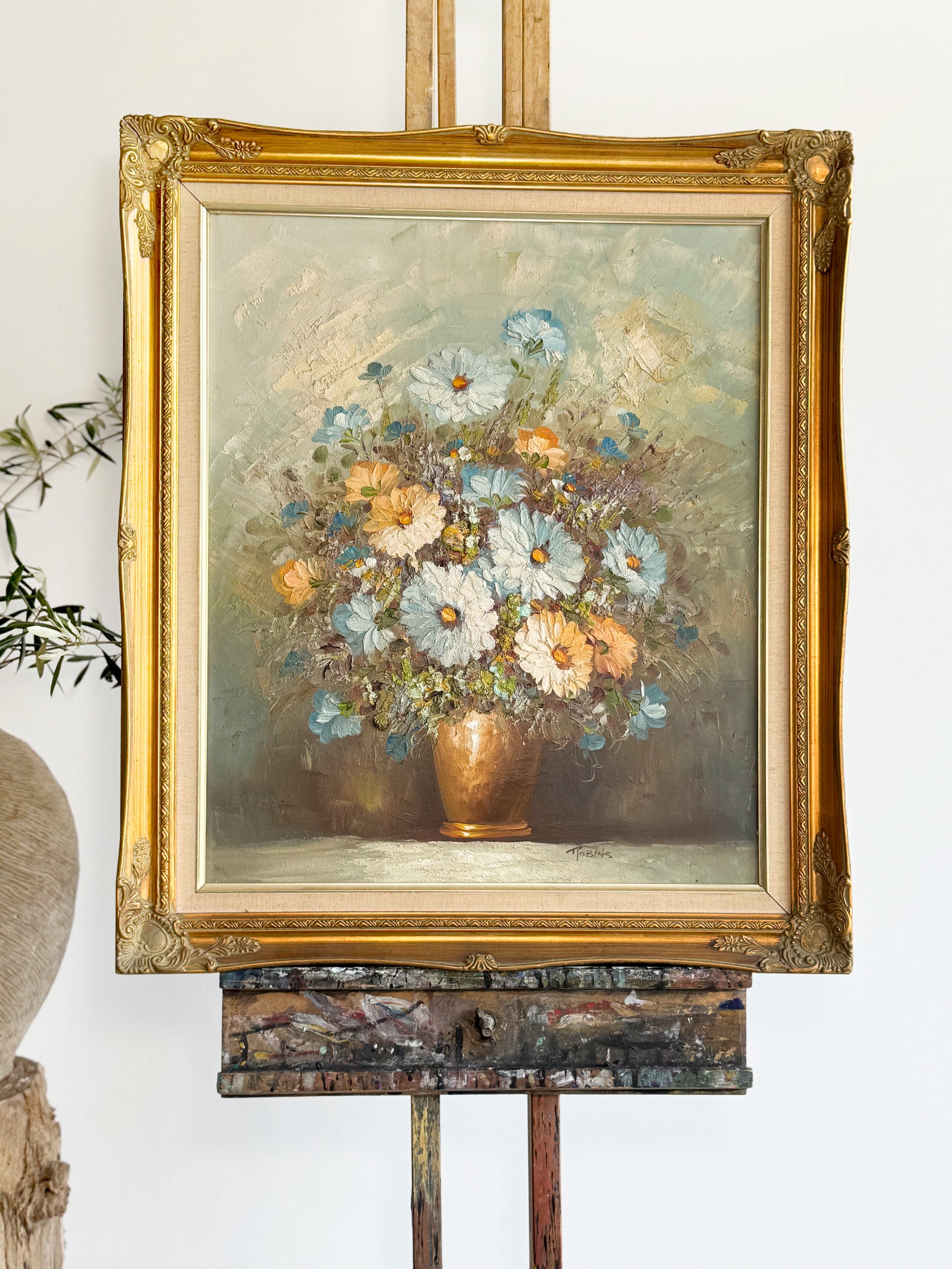 Vintage Florals in Vase - antique art
