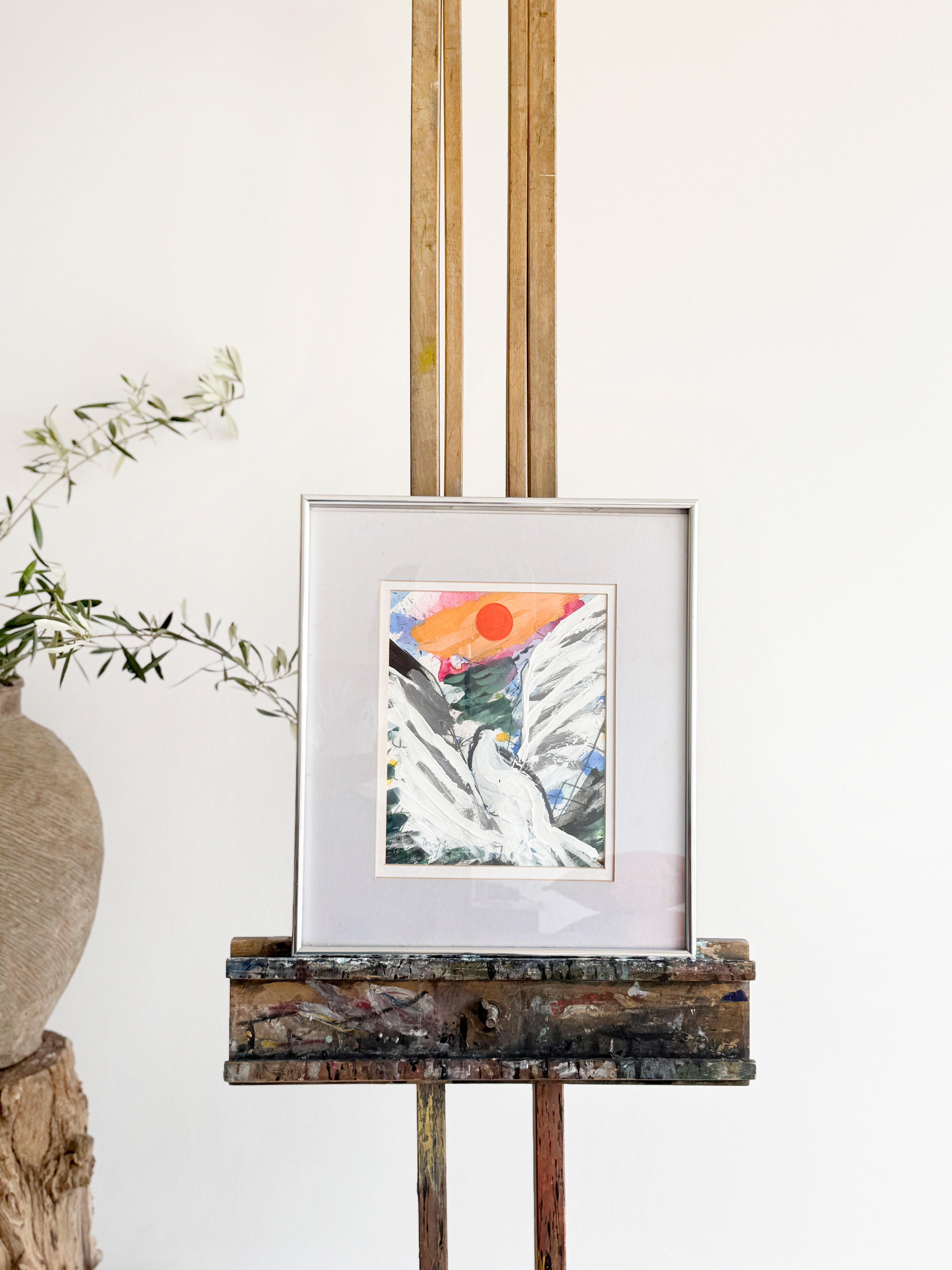 Cornish Seagull Abstract Watercolour