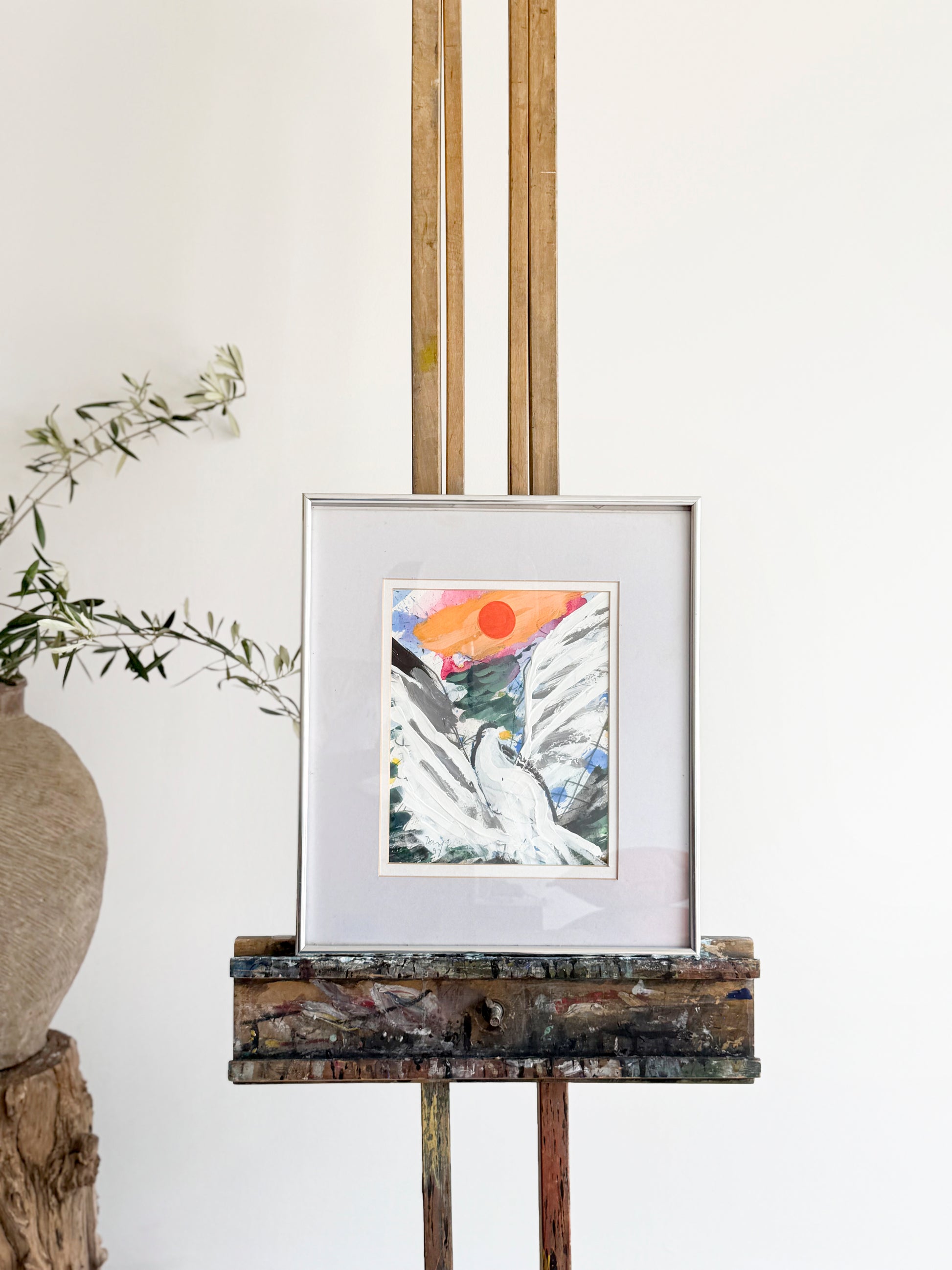 Cornish Seagull Abstract Watercolour. Online art, antiques and furniture