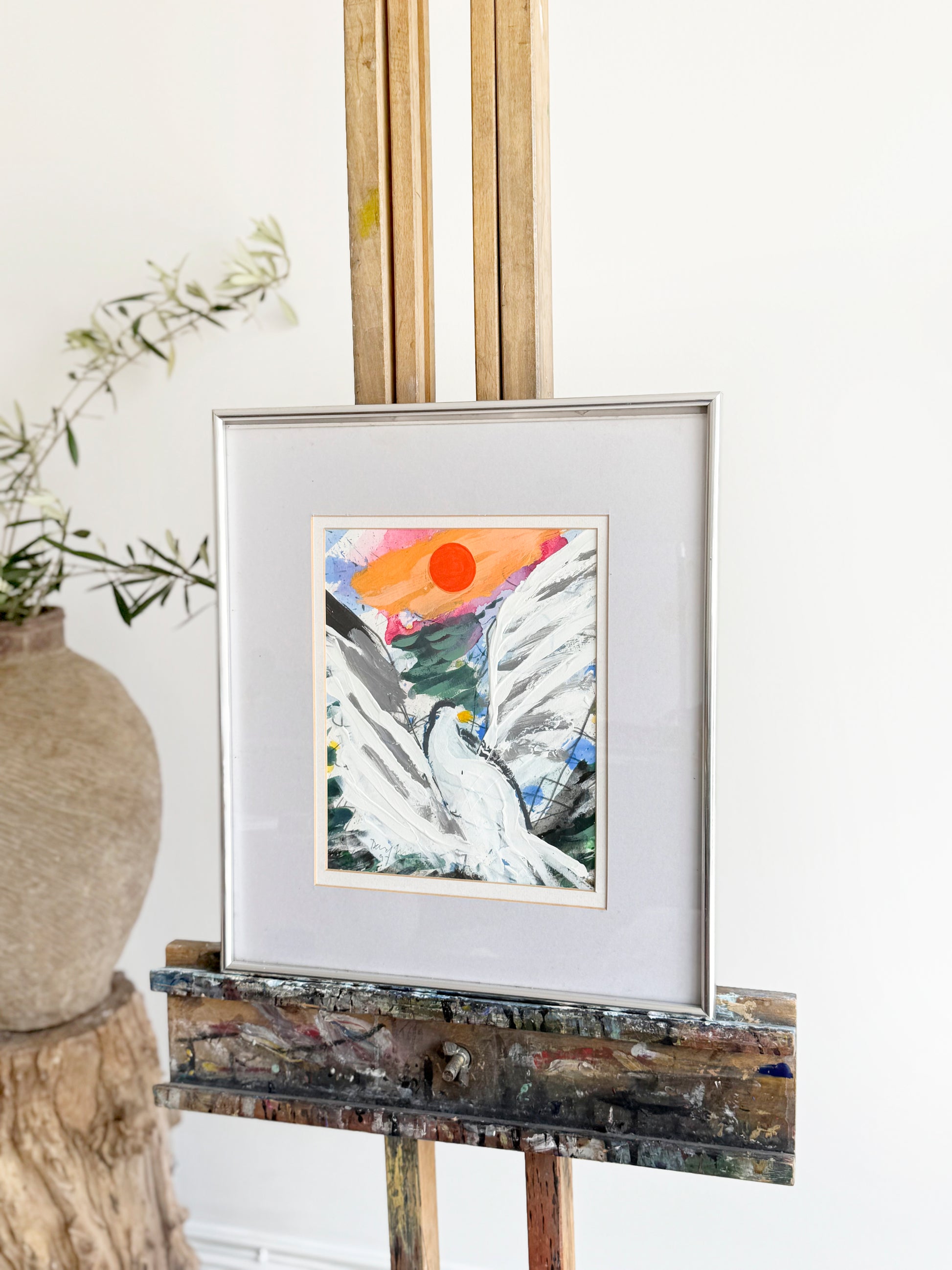 Cornish Seagull - abstract watercolour online art