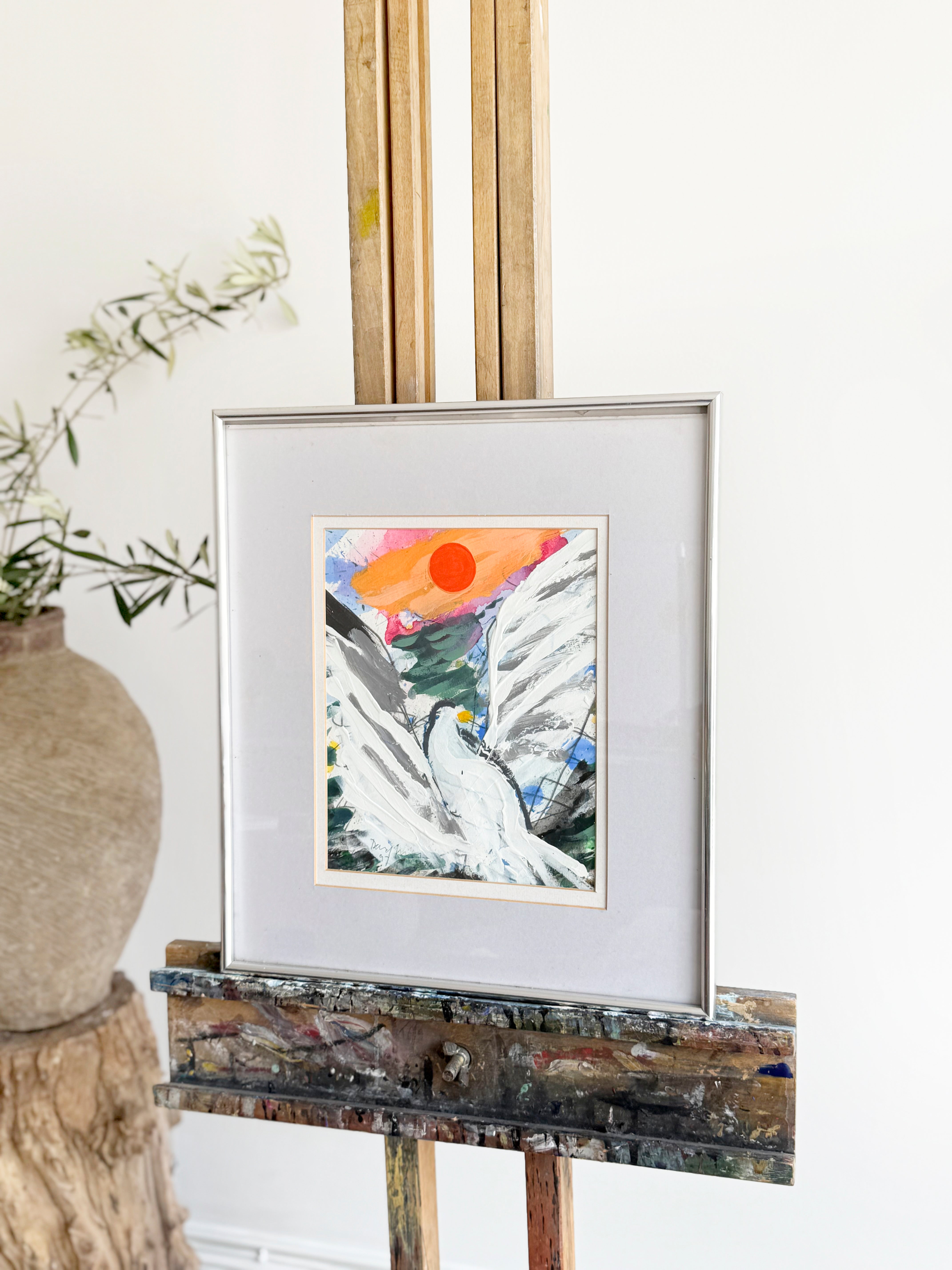 Cornish Seagull - abstract watercolour online art