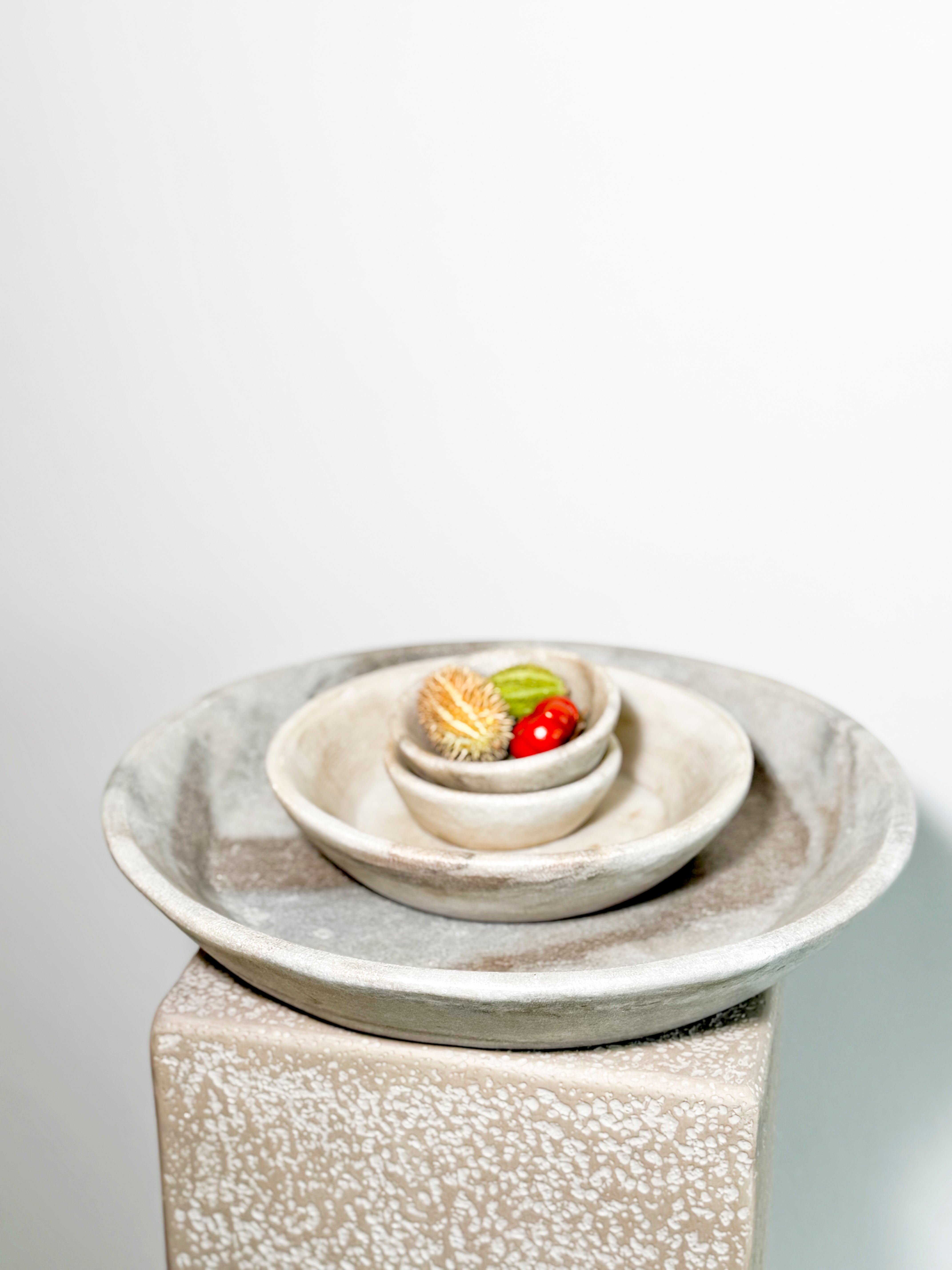 Decorative hand carved marble Indian bowl