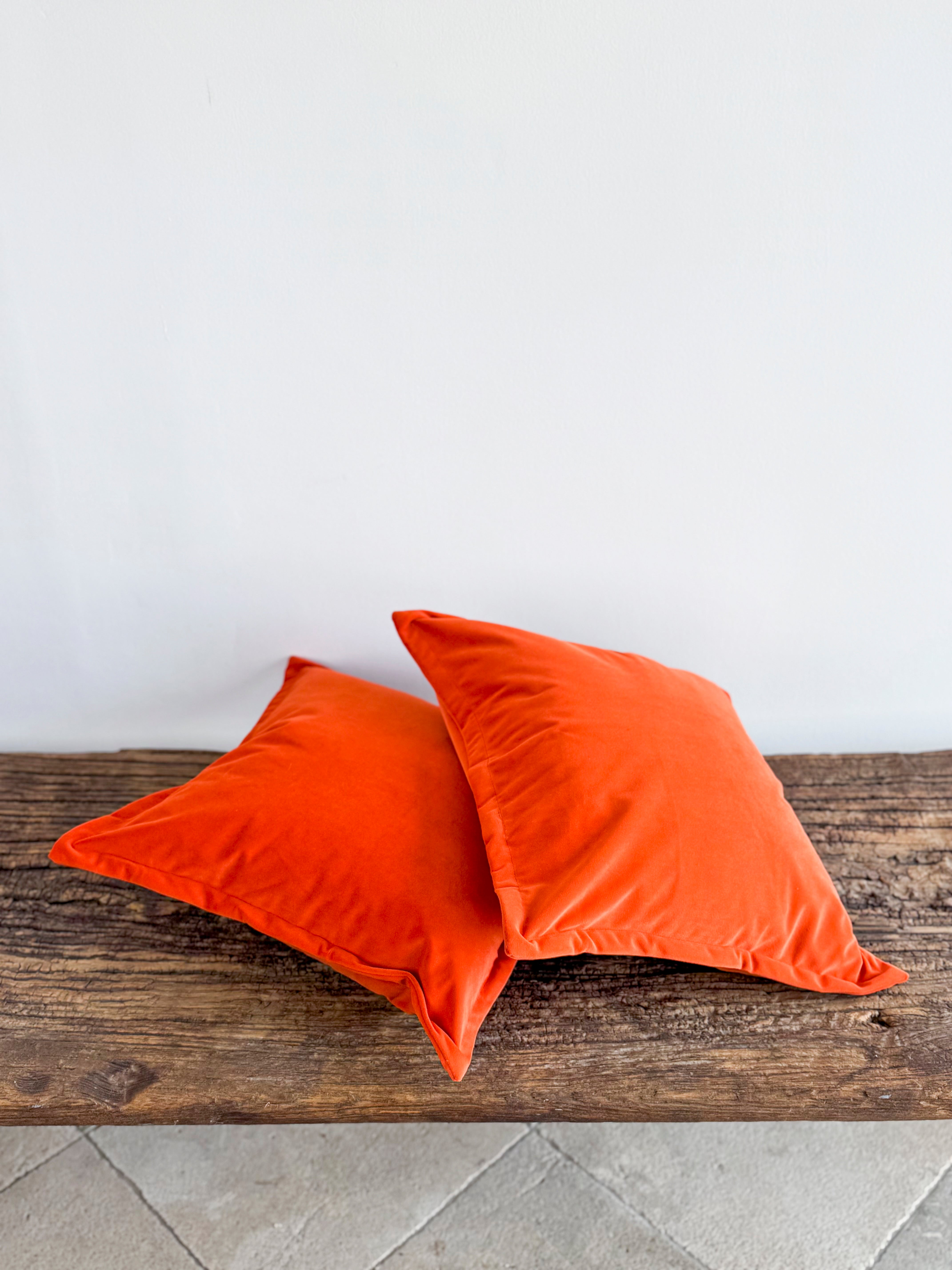 Emma Burnt Orange Velvet Cushion
