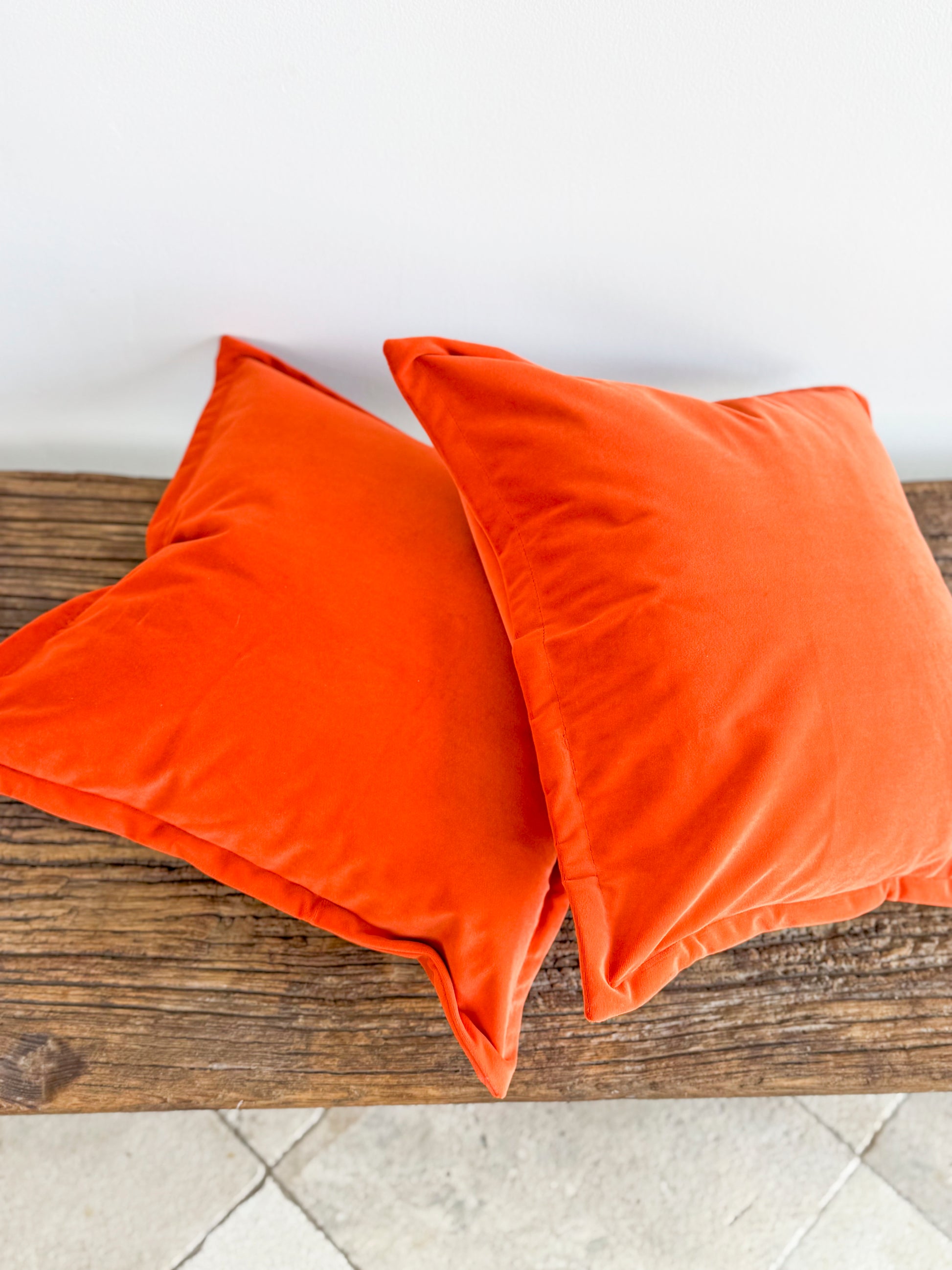 Emma Burnt Orange Velvet Cushion