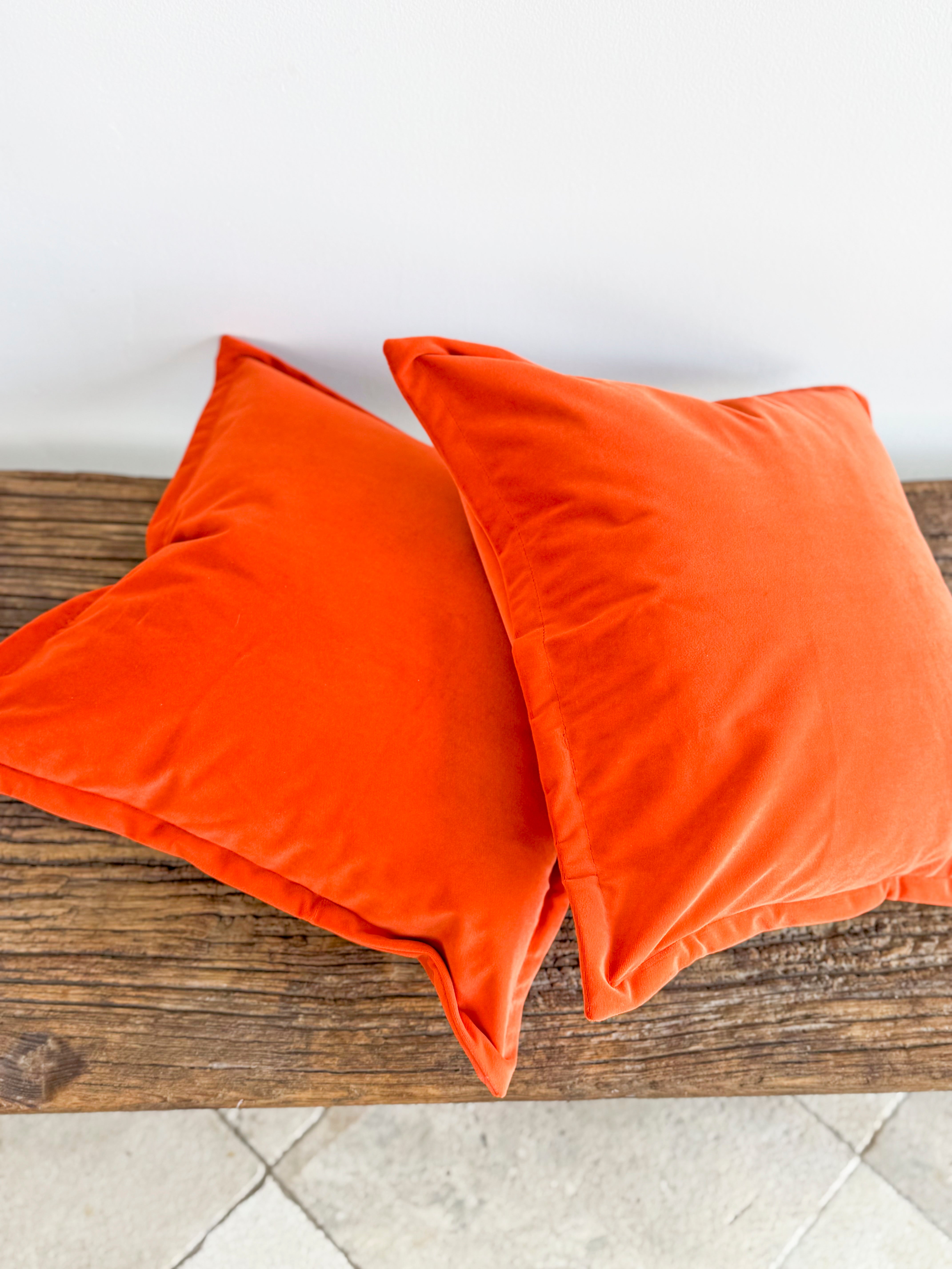 Emma Burnt Orange Velvet Cushion