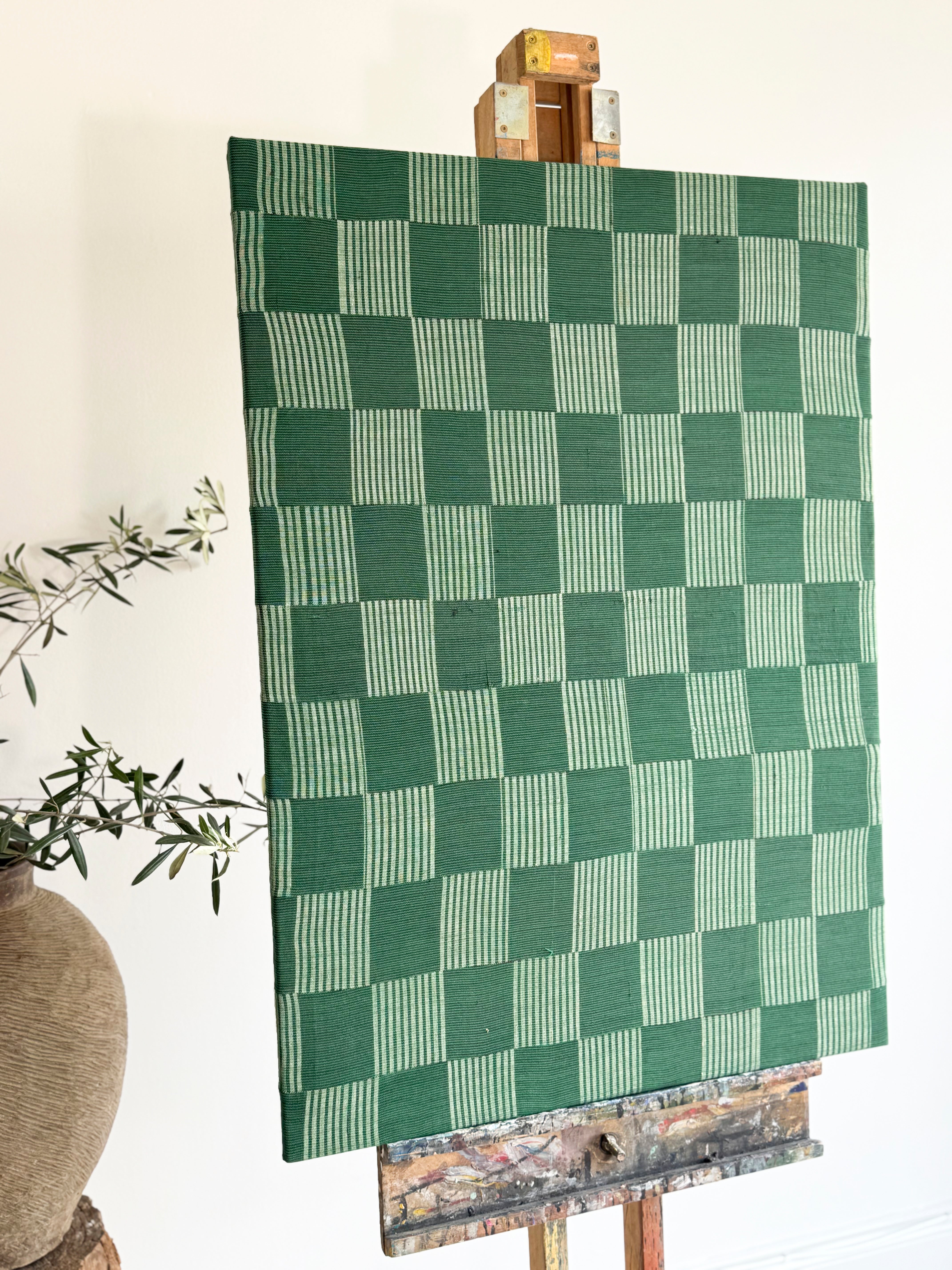 Green Textured Ewe Fabric art