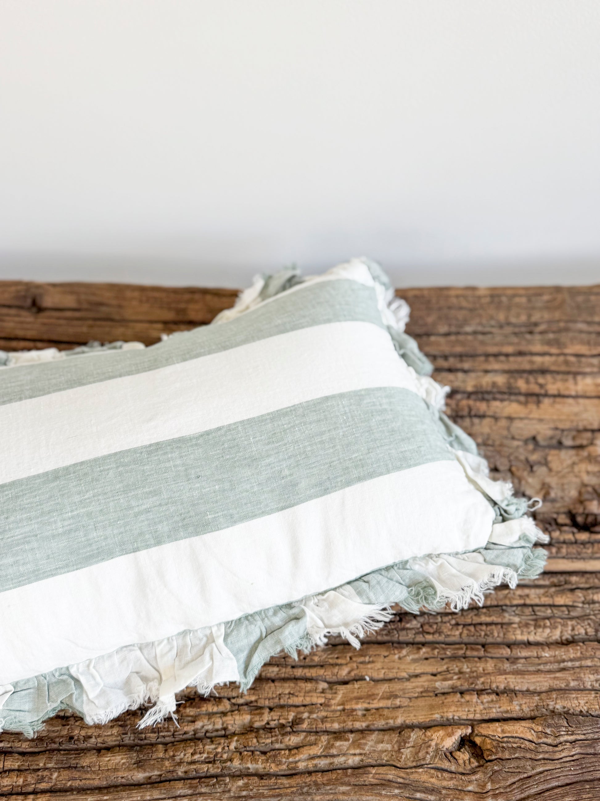 Hallie Teal Wide Stripe Cushion Cover