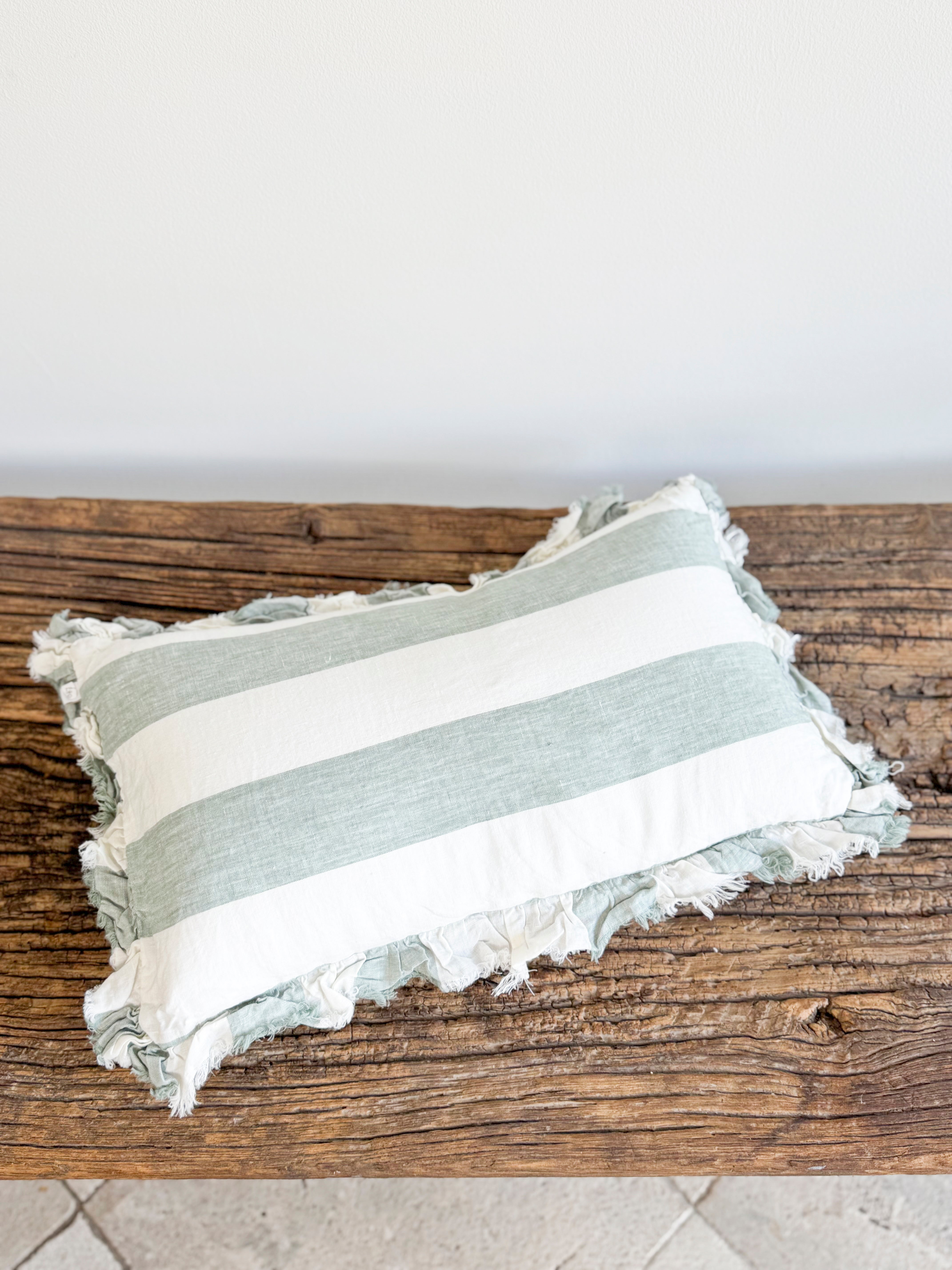Hallie Teal Wide Stripe Cushion Cover