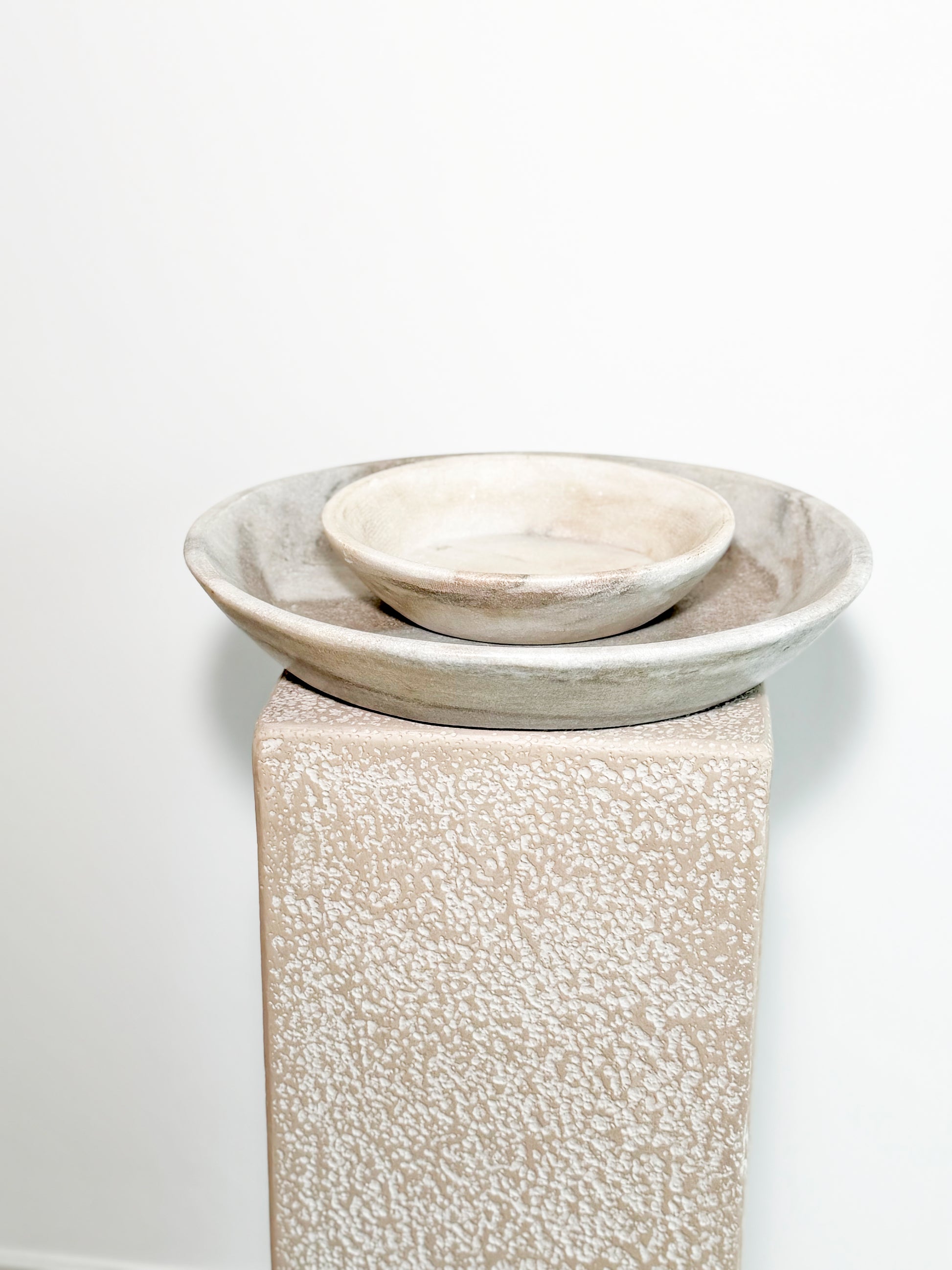 Decorative hand carved marble Indian bowl