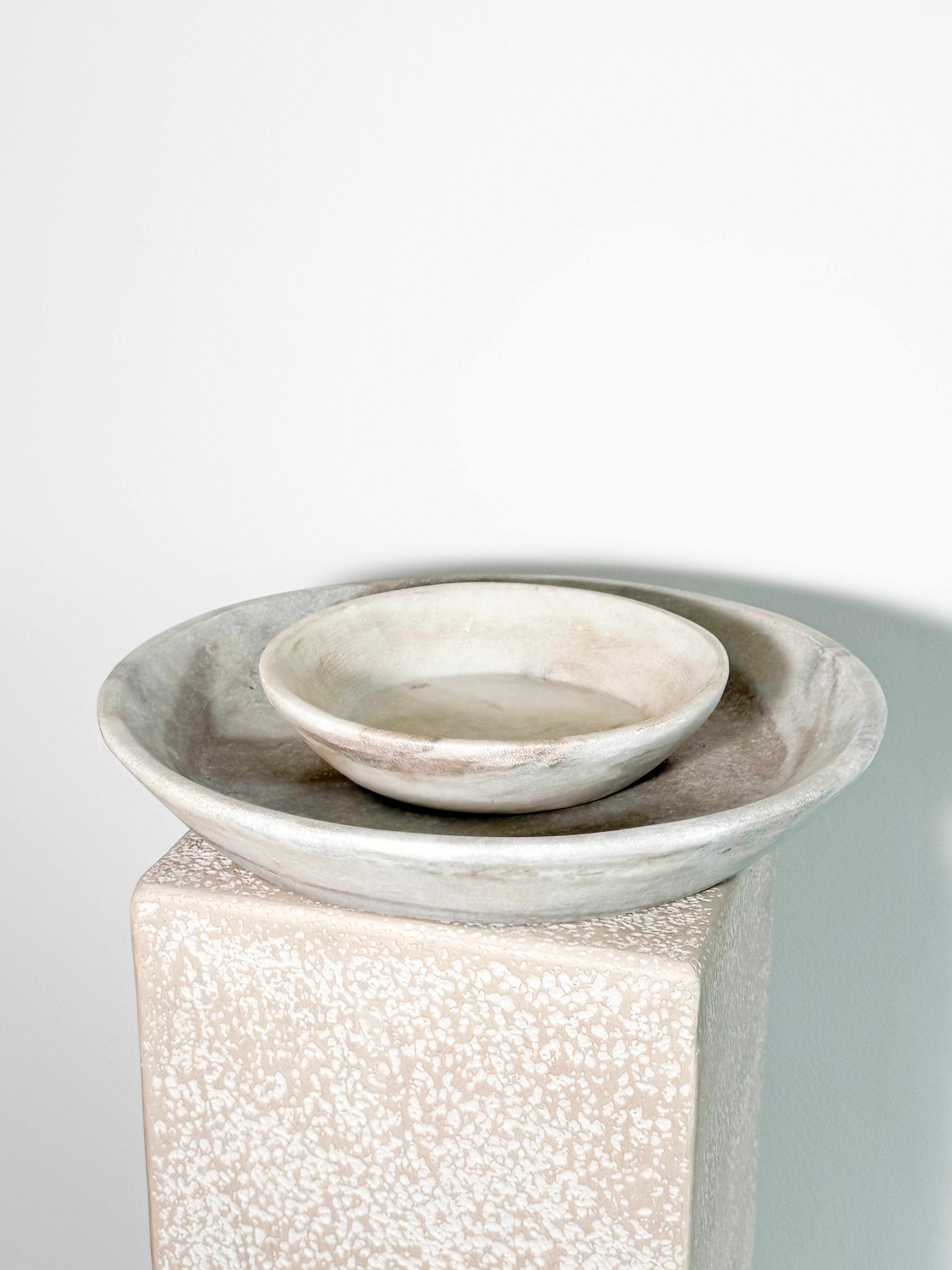 Decorative hand carved marble Indian bowl