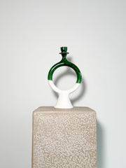 Moroccan Tamegroute green candlestick holder