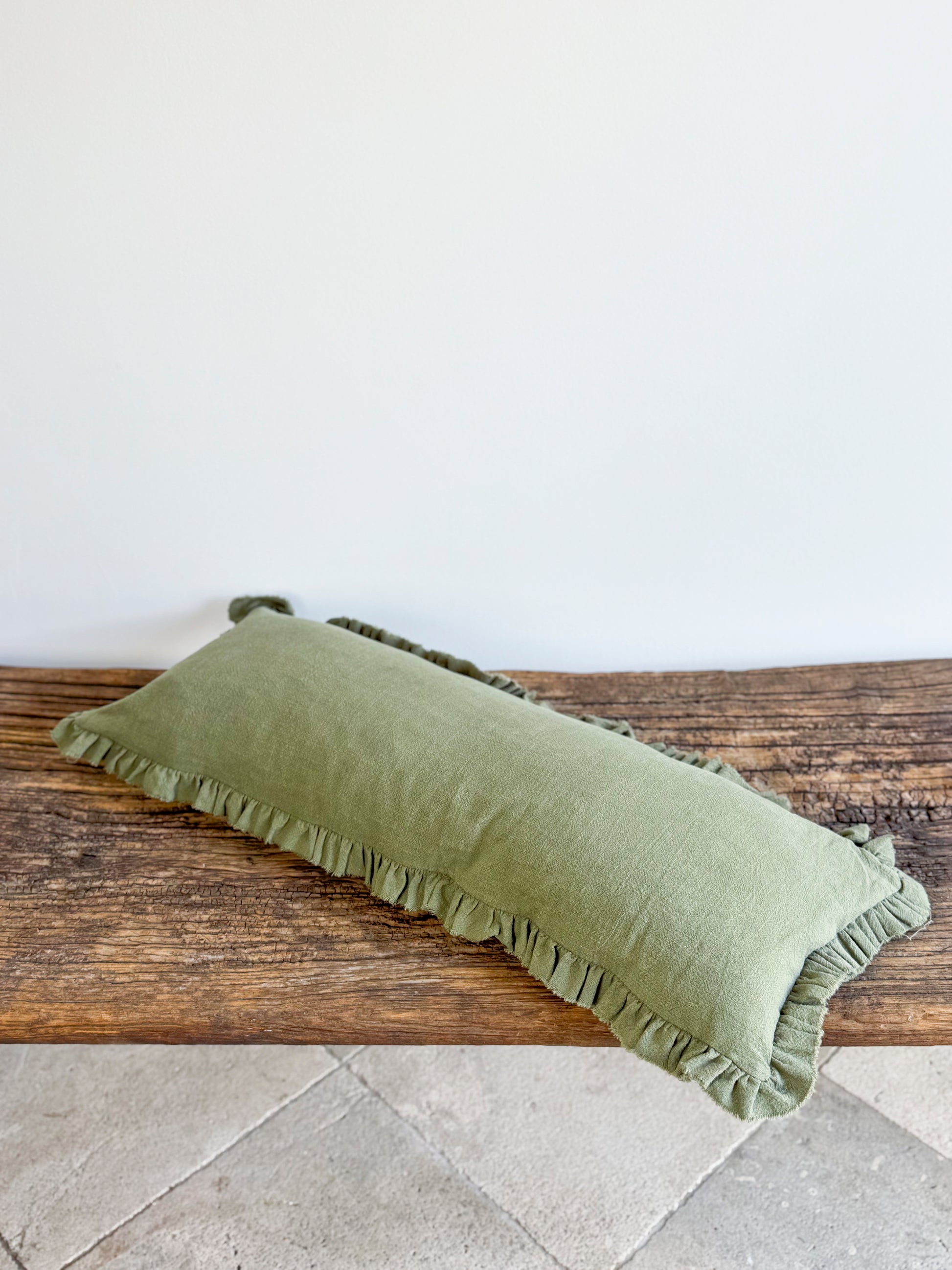 Olive Grace Linen Blend Cushion