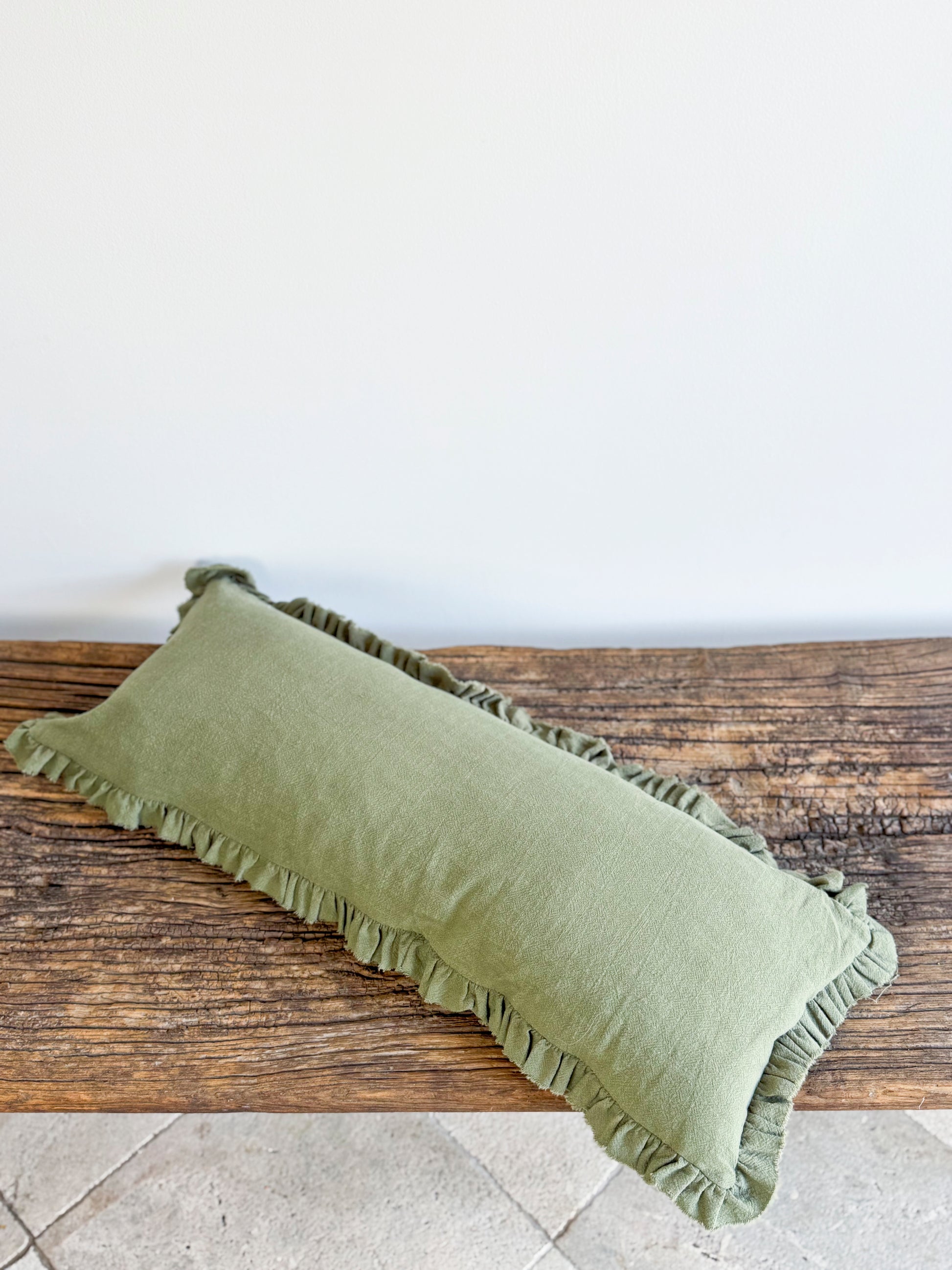 Olive Grace Linen Blend Cushion