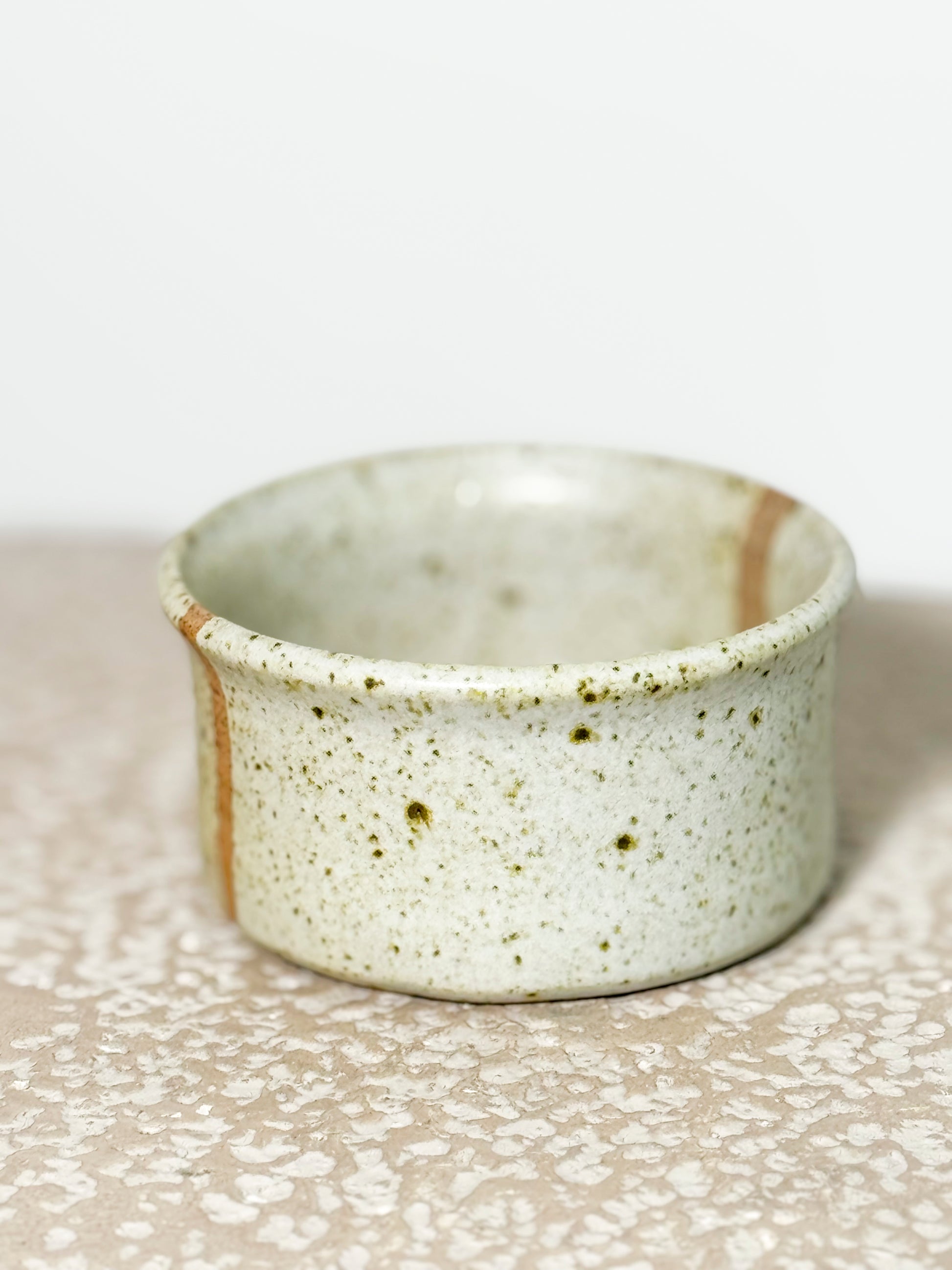A lovely piece of studio pottery, a speckled glaze sugar bowl
