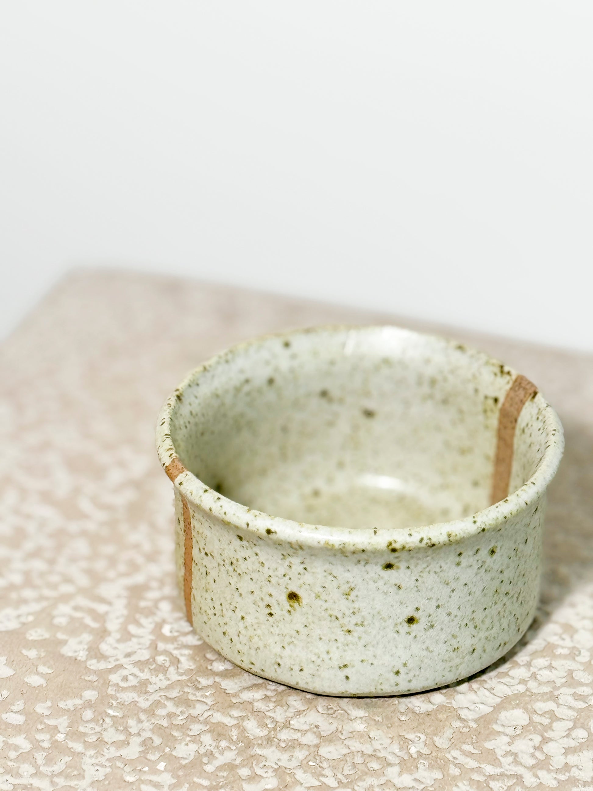 A lovely piece of studio pottery, a speckled glaze sugar bowl