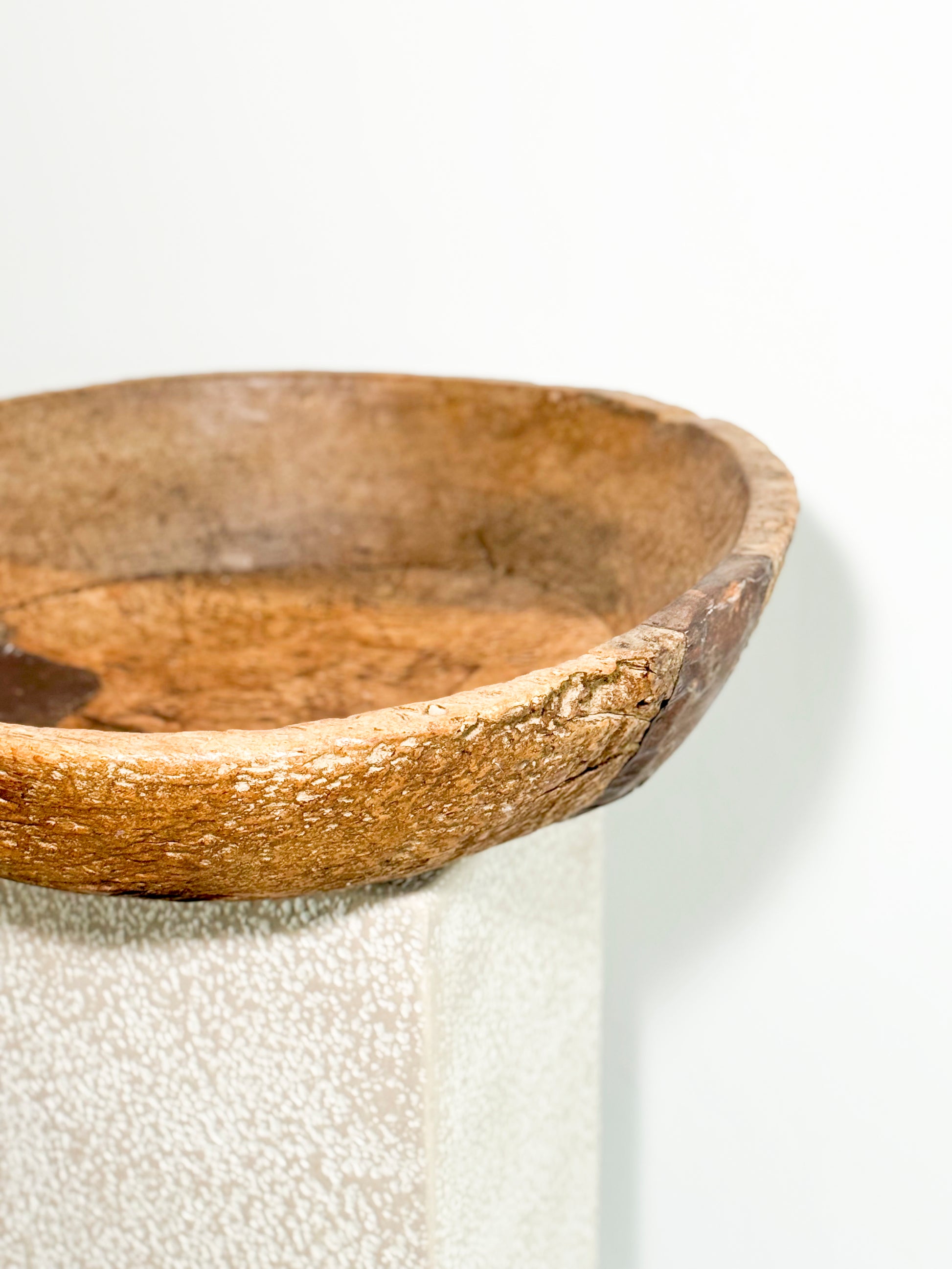 hand-carved wooden bowl