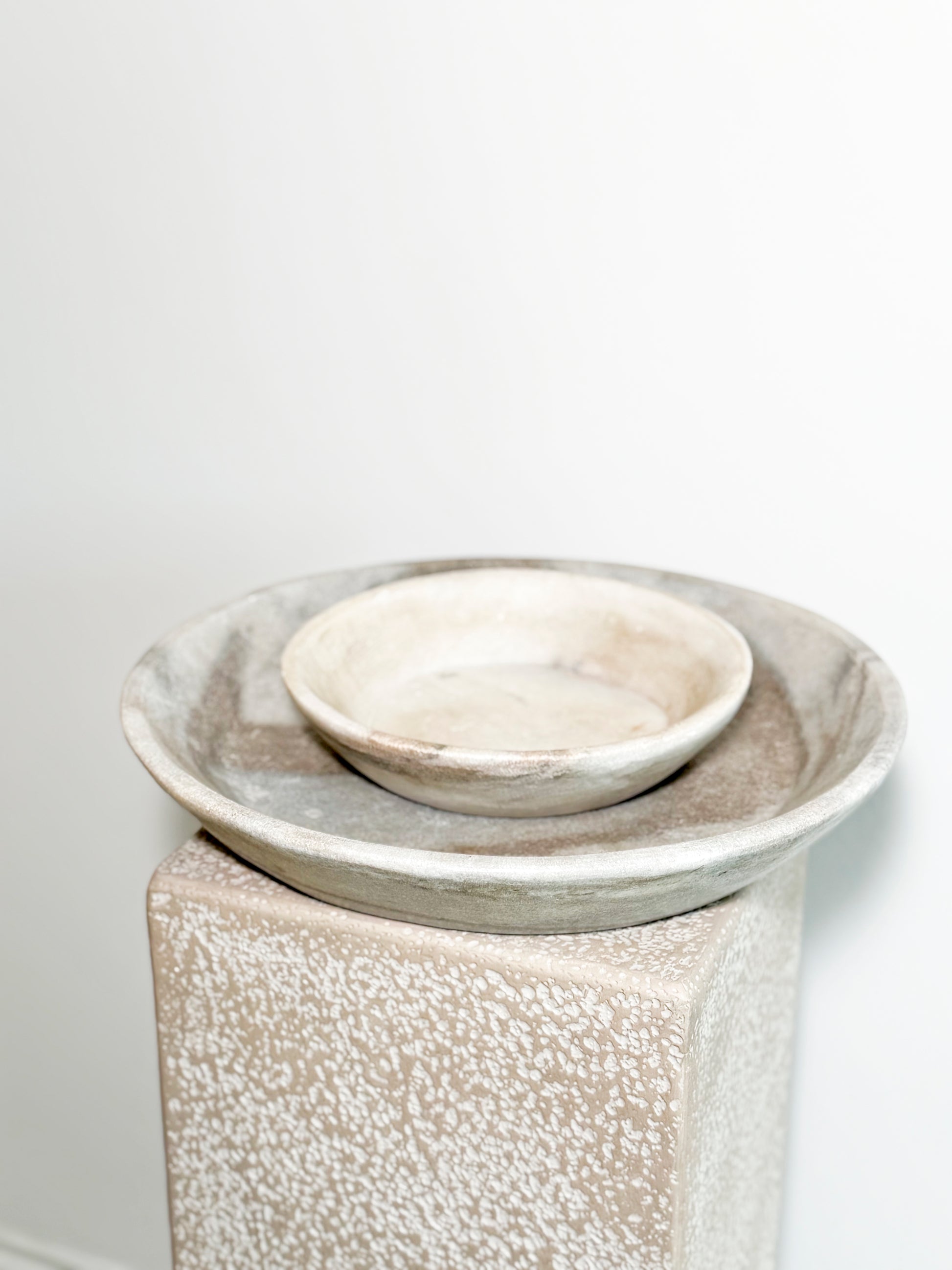 Decorative hand carved marble Indian bowl