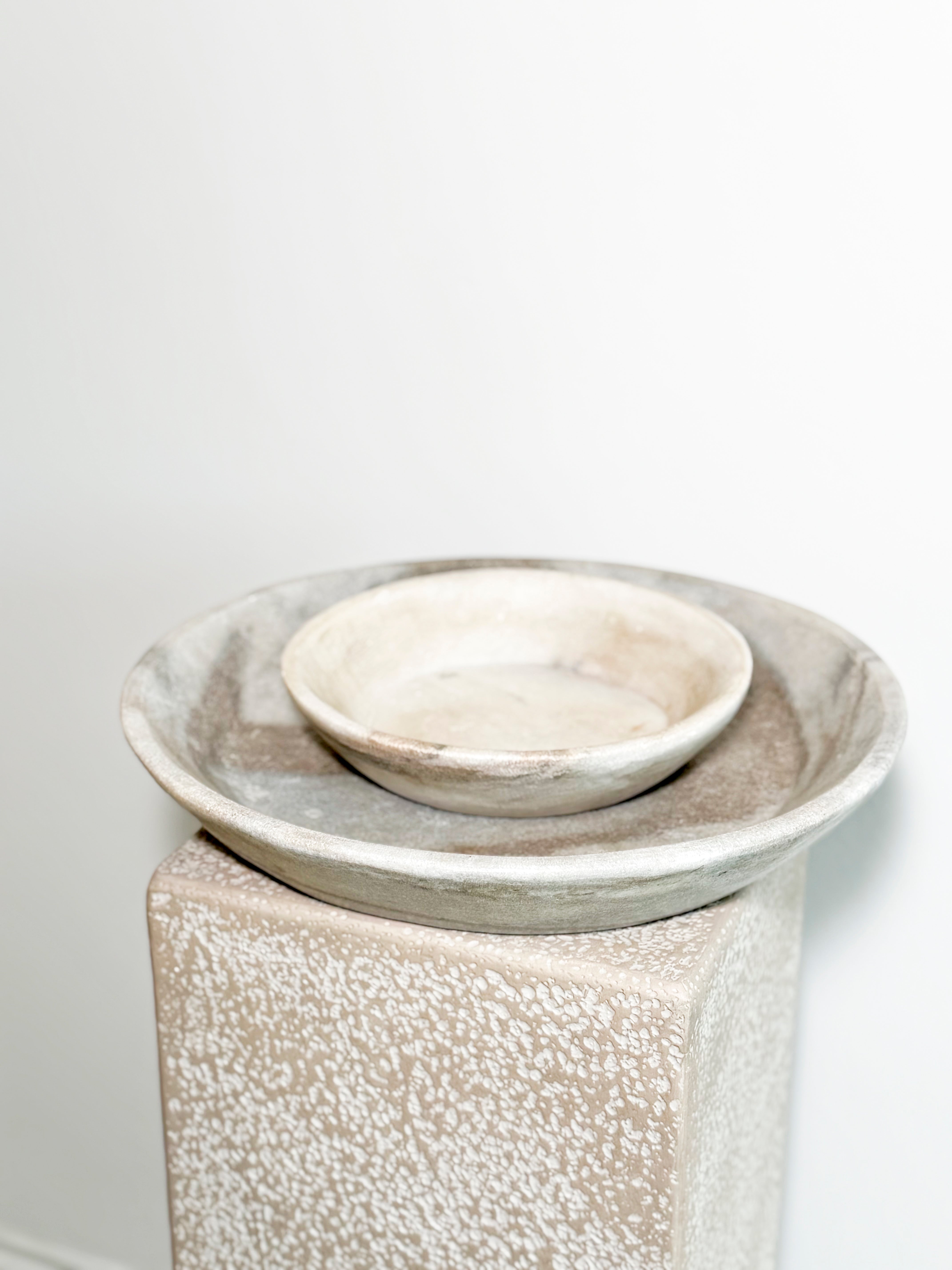 Decorative hand carved marble Indian bowl