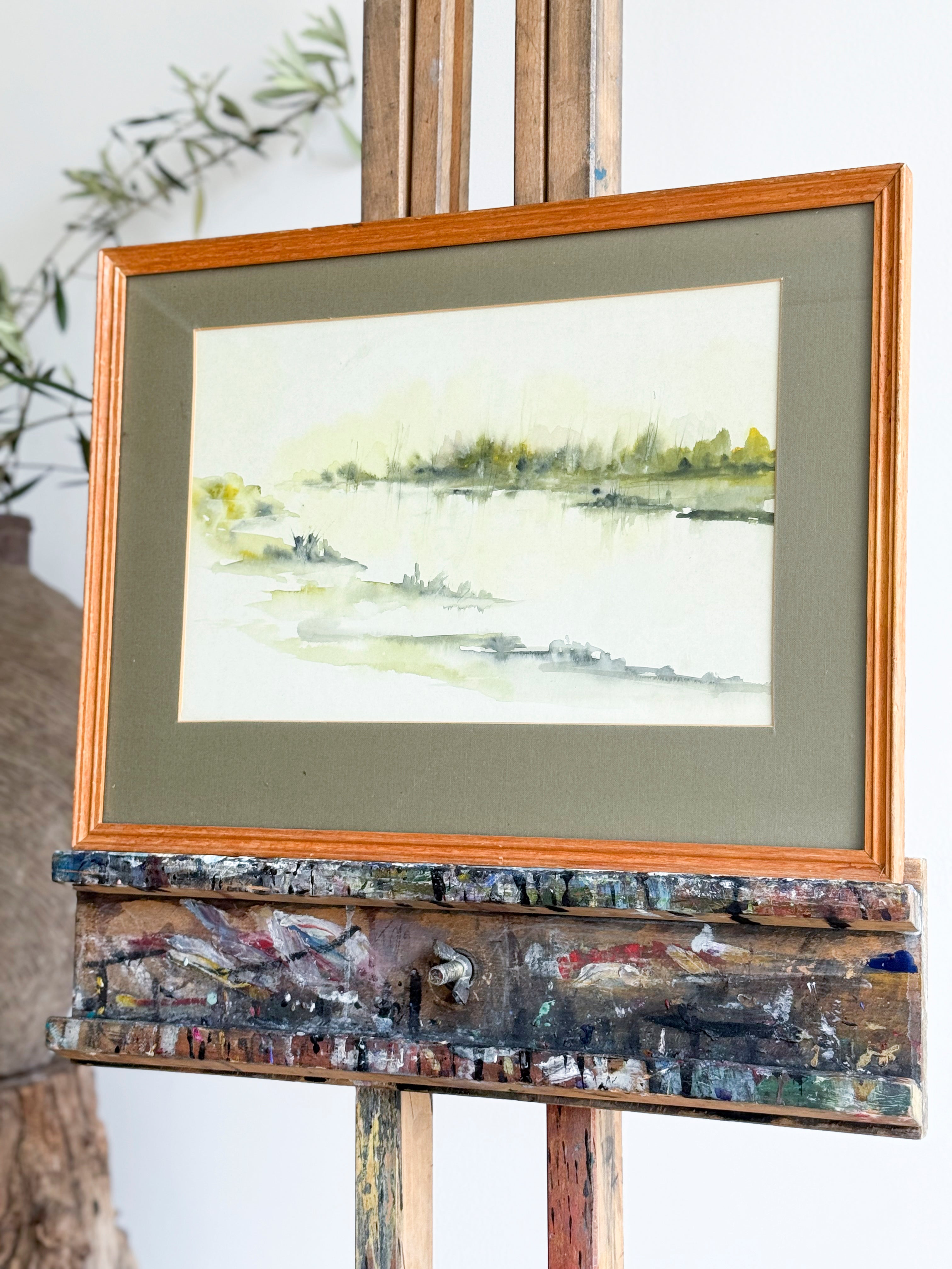 watercolour river scene