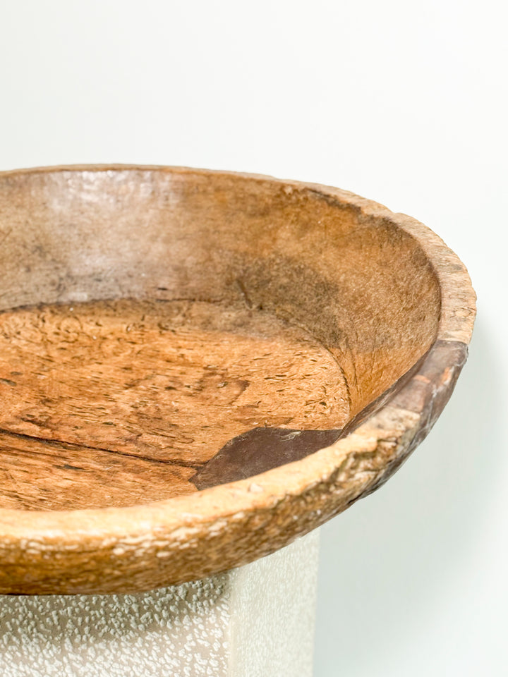 hand-carved wooden bowl